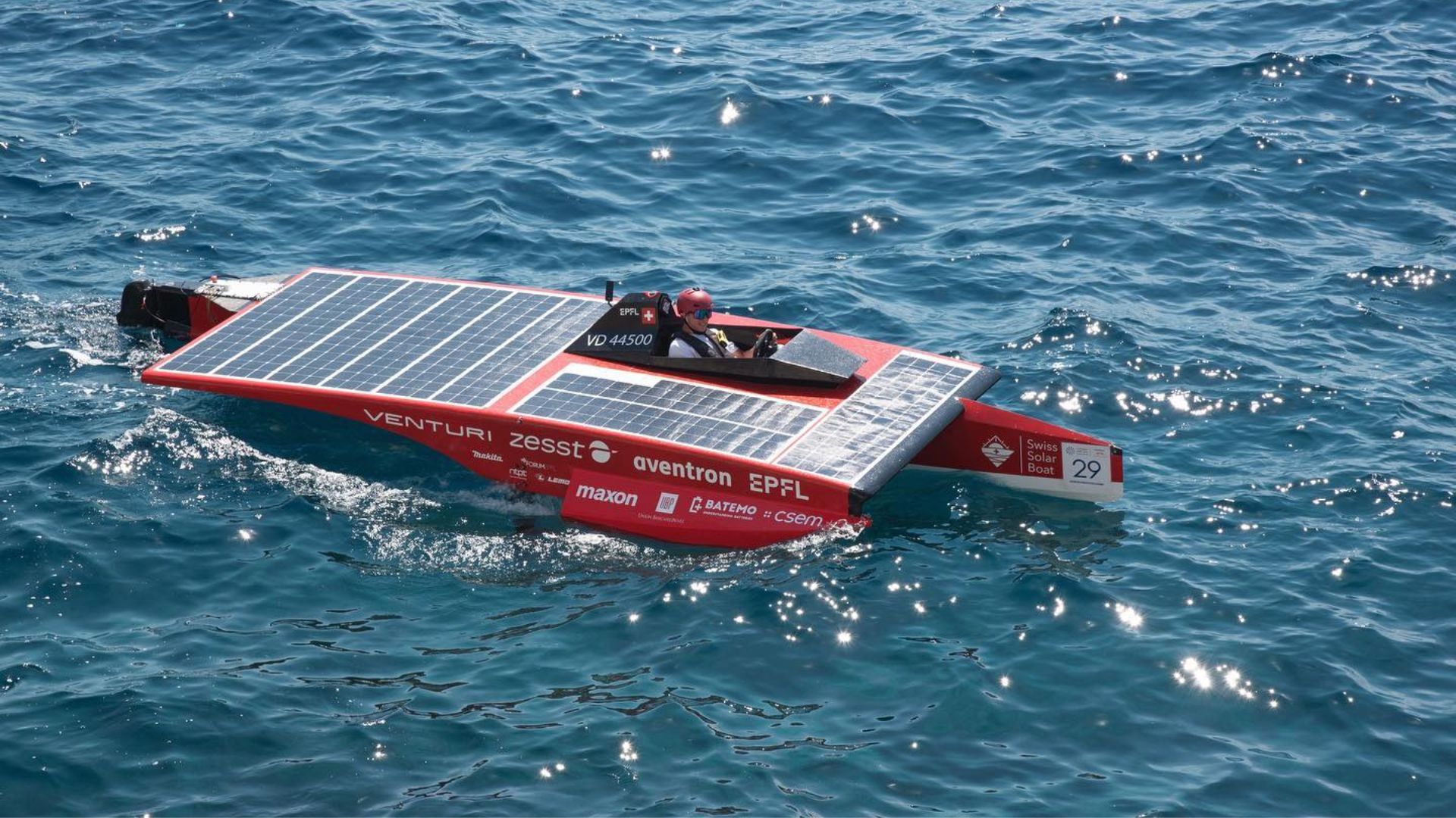 INS Ellipse N And Swiss Solar Panels Boat Sailing