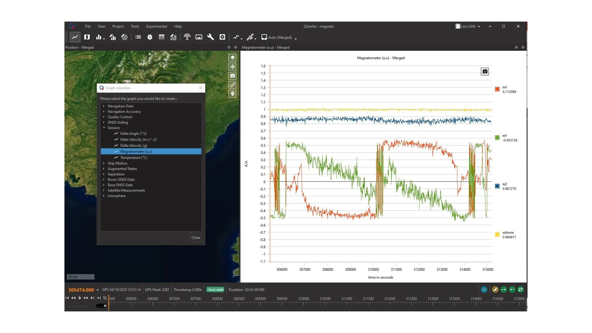 Qinertia Magnetometer Graph